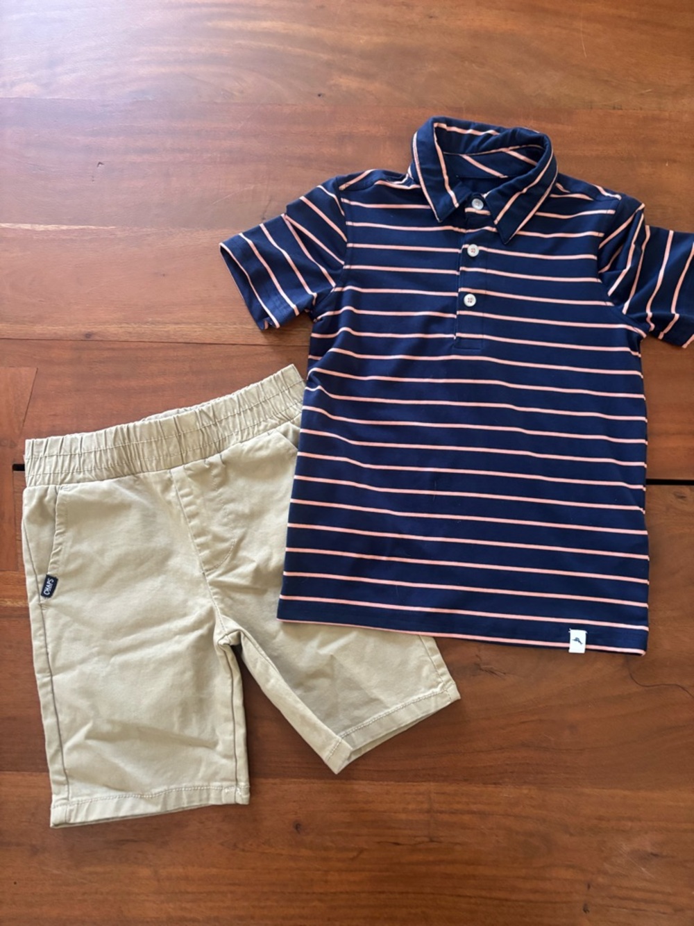 Bundle Navy Stripe Polo Shirt - Tommy Bahamas and chaps shorts boys size 6